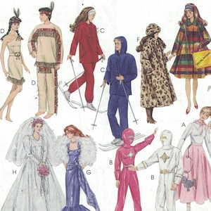Doll Sewing Pattern McCalls 7932 11 1/2  Inch Doll Barbie Wedding Dress Ski Outfit Astronaut Spaceman Indians Shopping UNCUT 1990s 90s