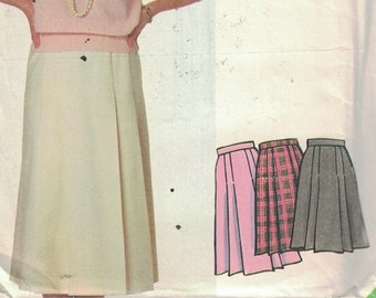 1980s Vintage Sewing Pattern McCalls 2073 Misses Pleated Skirt Size 10 1985 80s UNCUT