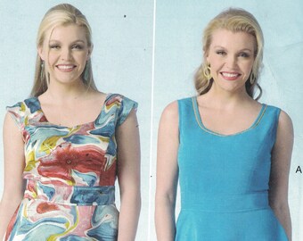 Misses Sewing Pattern Kwik Sew K4114 4114 Sleeveless Tank Top with Peplum Plus Size 1x 2x 3x 4x UNCUT