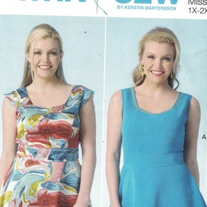 Misses Sewing Pattern Kwik Sew K4114 4114 Sleeveless Tank Top with Peplum Plus Size 1x 2x 3x 4x UNCUT image 1