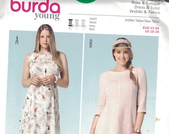 Misses Sewing Pattern Burda 6790 Misses Tunic and Dress Plus Size 16-28 UNCUT