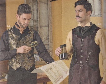 Costume Sewing Pattern Simplicity 8408 Mens Arkivestry Haunt Couture Cosplay Steampunk Shirt and Vest Waistcoat Costume UNCUT