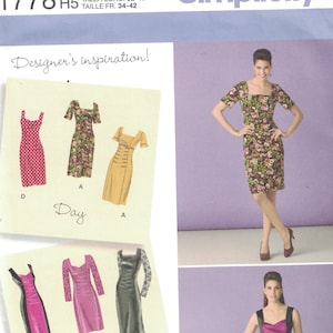 Misses Sewing Pattern Simplicity 1778 Designers Inspiration Formal Cocktail Dress Princess Seams Neckline Variation Size 6-14 or 14-22 UNCUT