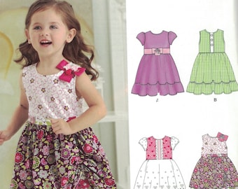 Kids Sewing Pattern New Look 0994 6277 Girls Tiered Skirt Party Sleeveless Cute Size 1/2-4 UNCUT