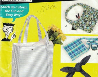 Craft Sewing Pattern Simplicity 7161 0729 Easy Dummies Purse Handbag Tote Bag UNCUT