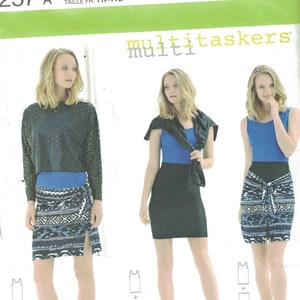 Misses Sewing Pattern Simplicity 1257 Knit Tank Top Sarong Skirt Column and Slouchy Top Stretch Knit Easy Serger  Size XXS-XXL 4-26 UNCUT