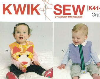 Craft Sewing Pattern Kwik Sew K4148 4148 Easy Bib Baby Shower Gift  UNCUT