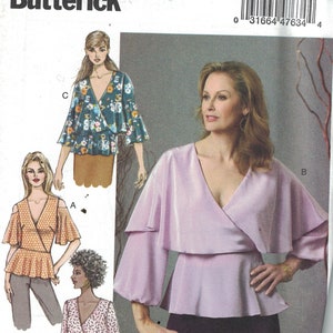 Misses Sewing Pattern Butterick B6594 6594 Easy Tops with Shoulder Overlay or Cold Shoulder Options Size 6-14 or 14-22 UNCUT image 1