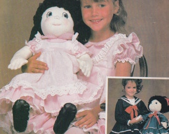 1980s Vintage Sewing Pattern McCalls 8796 707 Enchanting Pair of 26 Inch Dolls and Pretty Dresses Enchanted Forest UNCUT 1983