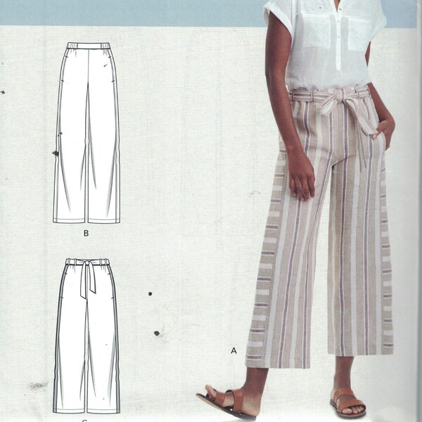 Misses Sewing Pattern Simplicity S9146 9146 R10607 Pull on Pants with Side Panels and Tie Waist Size 6-14 or 16-24 UNCUT