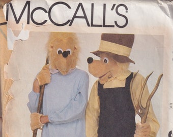 1980s Vintage Sewing Pattern McCalls 9278 Unisex Halloween Costume Barenstain Bears Mens Misses Size Medium 36 38 1984 UNCUT