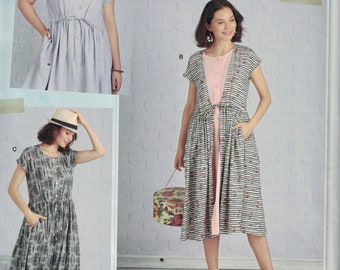 Misses Sewing Pattern Simplicity S8879 8879 R10171 The Origami Dress Tie Front Size XXS-XXL 4-26 UNCUT