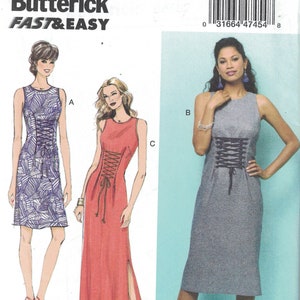 Misses Sewing Pattern Butterick B6552 6552 Easy Lace Front Sheath Dress Sleeveless Maxi Easy Size 6-14 or 14-22 UNCUT