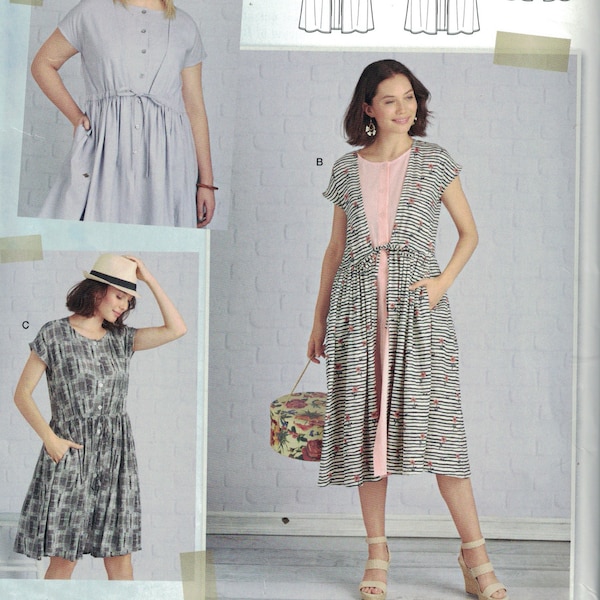 Misses Sewing Pattern Simplicity S8879 8879 R10171 The Origami Dress Tie Front Size XXS-XXL 4-26 UNCUT