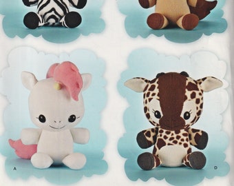Patron de couture artisanal simplicité 8034 H0236 tasse de thé Lion Designs peluches jouets cheval girafe zèbre licorne non coupé