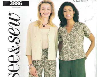 Misses Sewing Pattern See and Sew 3886 Easy Jacket and Pants Size  14-18 or 20-24  UNCUT