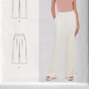 Misses Sewing Pattern Simplicity S9235 9235 R10941 Pleated Front Wide Leg Pants Size 6-14 or 16-24 UNCUT image 1