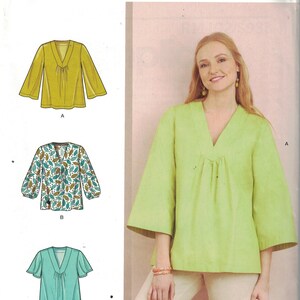 Misses Sewing Pattern Simplicity S9333 9333 R11102 Misses Top with Sleeve Variations Size 6-14 or 16-24 UNCUT