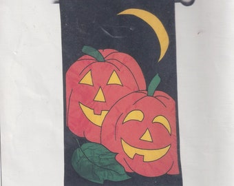 Craft Sewing Pattern Flag Factory Style 63581 Pumpkins in the Night Halloween October Fall Nylon Flag Pattern UNCUT