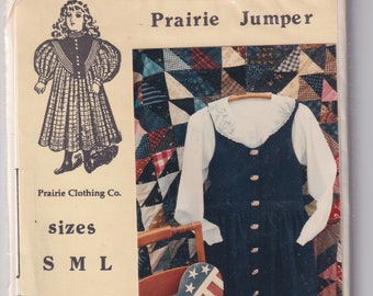 1980s Vintage Sewing Pattern Pattern Prairie Clothing Company Prairie Jumper Misses Adult Size Jumper Dress Bust 36-40 UNCUT