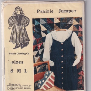 1980s Vintage Sewing Pattern Pattern Prairie Clothing Company Prairie Jumper Misses Adult Size Jumper Dress Bust 36-40 UNCUT