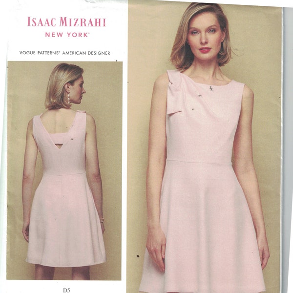 Misses Sewing Pattern Vogue V1623 1623 American Designer Isaac Mizrahi Dress with Shoulder Detail Size 12-20 UNCUT