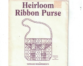 Craft Sewing Pattern Heirloom Accessories Ribbon Purse Ribbon Bag Bags Handbag Craft 1989 UNCUT