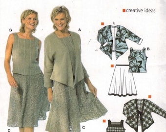 Misses Sewing Pattern Burda 8109 Misses Coordinates Jacket Top Skirt Easy Size 10 12 14 16 18 20 UNCUT