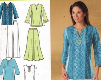 Womens Sewing Pattern Simplicity 4149 Tunic Top Skirt Pants Plus Size 10-18 or 20-28W UNCUT