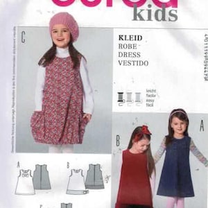 Kids Sewing Pattern Burda 9447 Girls Easy Dress or Jumper Bubble Size 2 3 4 5 6 7 UNCUT