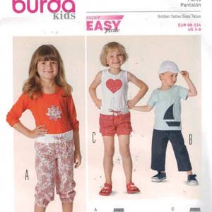Kids Sewing Pattern Burda 9441 Girls Boys Kids Easy Cargo - Etsy