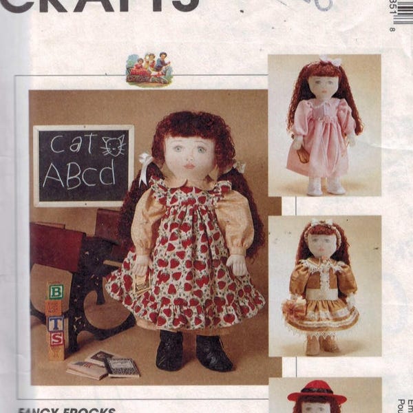 Craft Sewing Pattern McCalls 7435 Fancy Frocks Emma Wardrobe 18 Inch Victorian Doll American Girl Samantha Style UNCUT