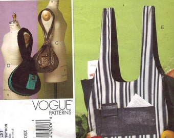 Craft Sewing Pattern Vogue V1131 1131 Sandra Betzina Todays Fit Bags and Market Bags UNCUT