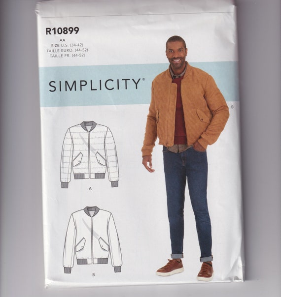 Mens Sewing Pattern Simplicity S9190 9190 R10899 Mens Bomber Jacket Size 34 42 or 44 52 UNCUT Etsy UK