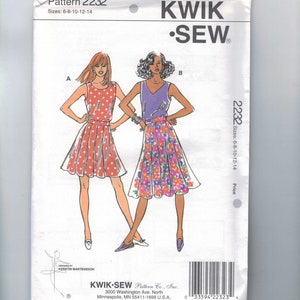 1990s Vintage Sewing Pattern Kwik Sew 2232 Misses Tank Top and Skirt Size 6 8 10 12 14 1990s 1990 90s UNCUT