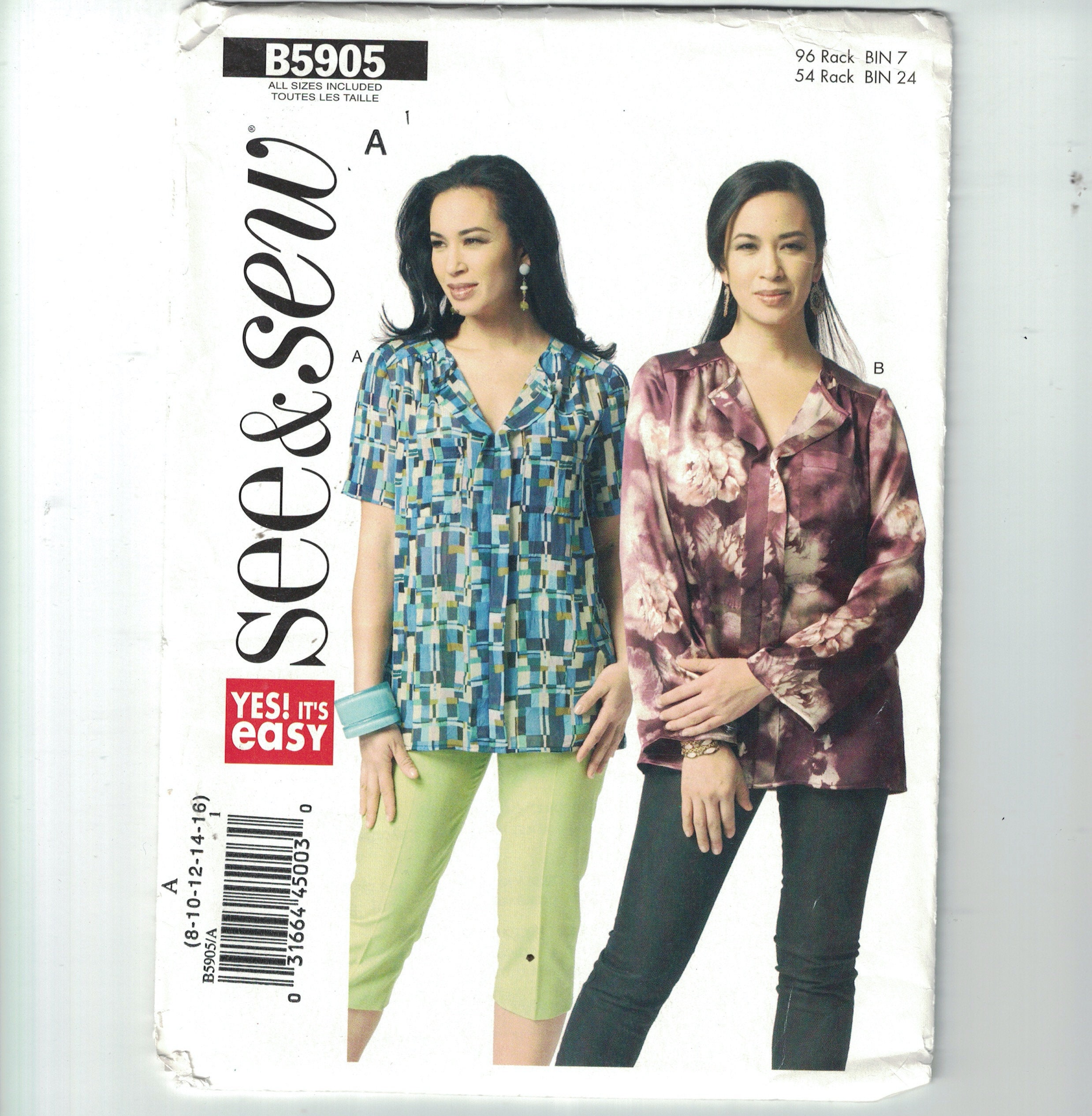 Misses Sewing Pattern Butterick See and Sew B5905 5905 Misses Easy ...