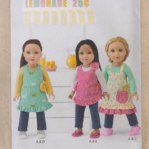 Craft Pattern Kwik Sew K4366 4366 18 Inch Doll Clothes American Girls Size Set of Aprons UNCUT