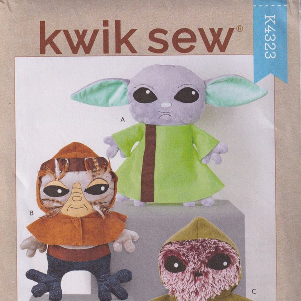 Craft Sewing Pattern Kwik Sew K4323 4323 18" Plush Aliens Plushie UNCUT