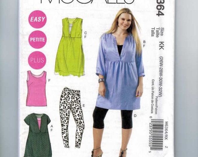 Plus Size Womens Sewing Pattern Mccalls M6364 Tunic Dress Etsy