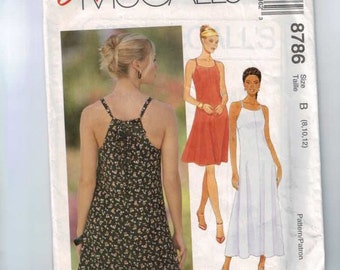 Vintage 1990s Sewing Pattern McCalls 8786 Sundress Gathered Front Size 8-12 1997 UNCUT