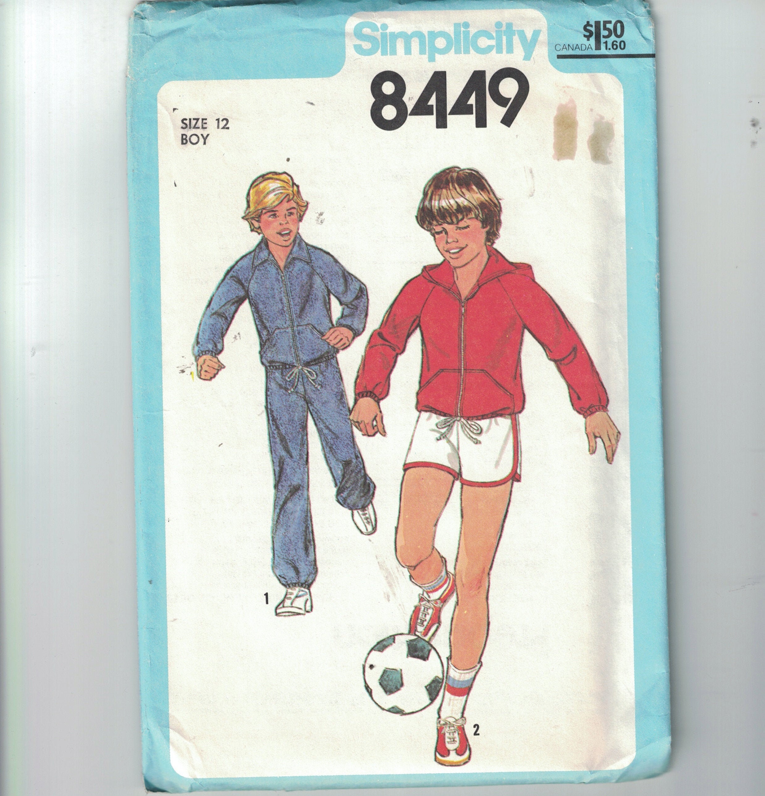 1970s Vintage Sewing Pattern Simplicity 8449 Boys Track Suit