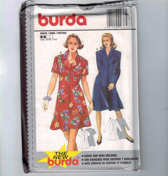 Misses Sewing Pattern Burda 3628 Misses Button Front Coat | Etsy
