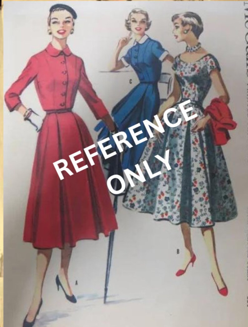 1950s Vintage Sewing Pattern Mccalls 3531 Misses Dress With Pleated