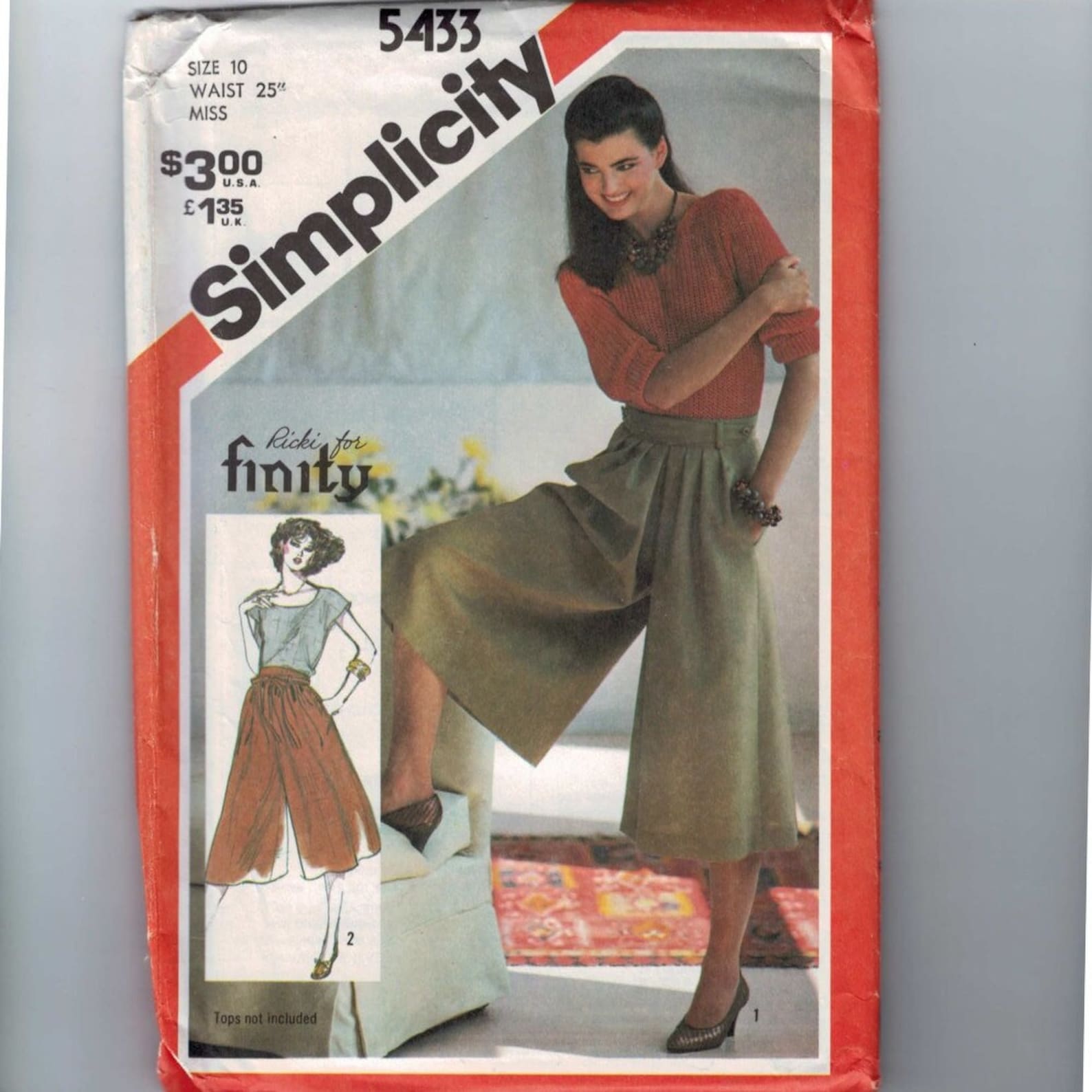 1980s Vintage Sewing Pattern Simplicity 5433 Misses Wide Leg Palazzo ...