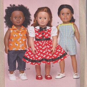 Craft Pattern Kwik Sew K4388 4388 18 Inch Doll Clothes American Girls Size Dress Romper Top and Jeans UNCUT