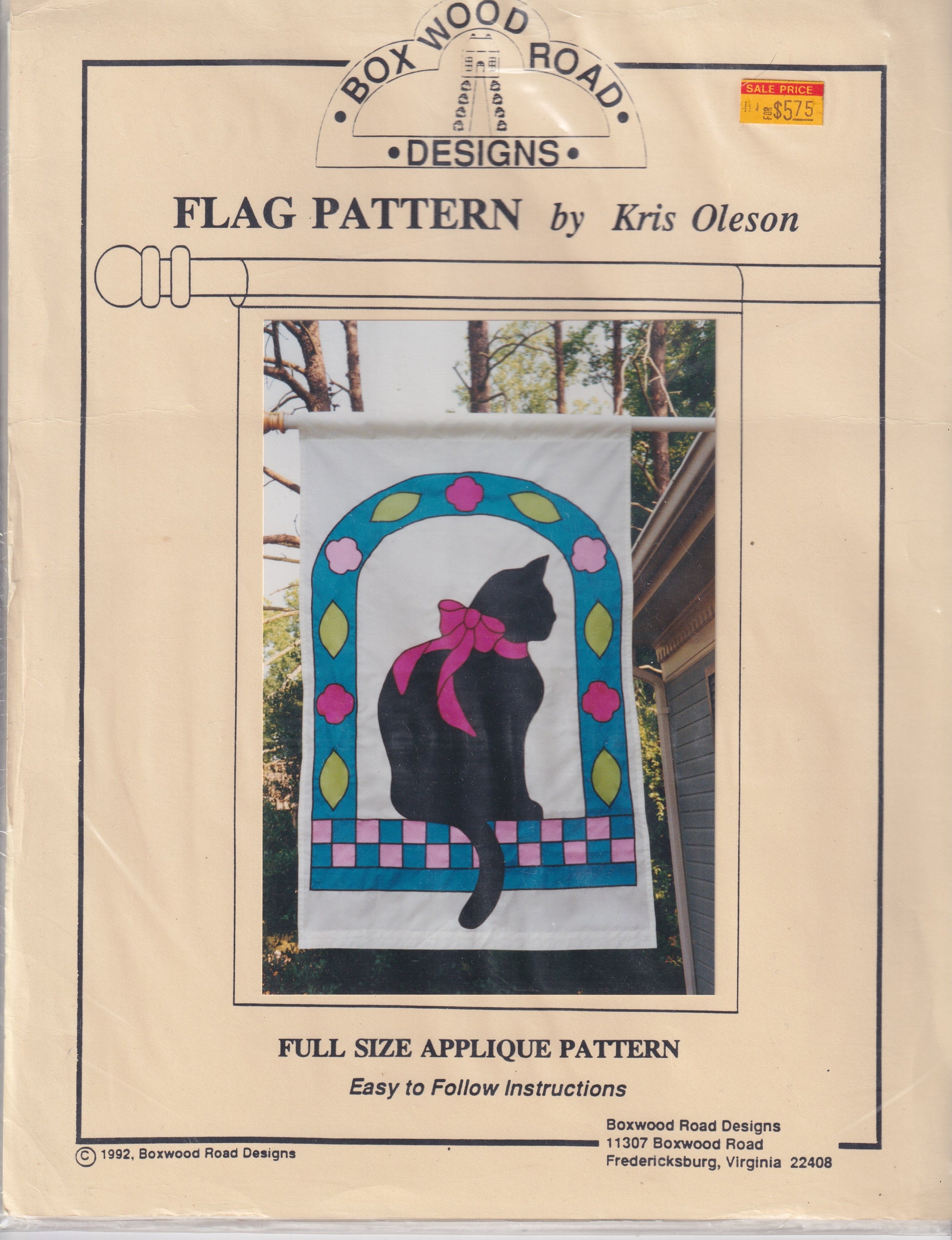 Boxwood Pattern Craft Sewing Pattern Boxwood Road Designs 2015 Cat Silhouette 30x48 ...