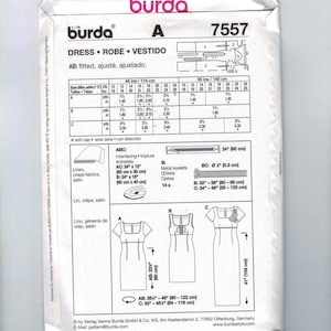 Misses Sewing Pattern Burda 7557 Misses Cocktail Dress Sheath - Etsy