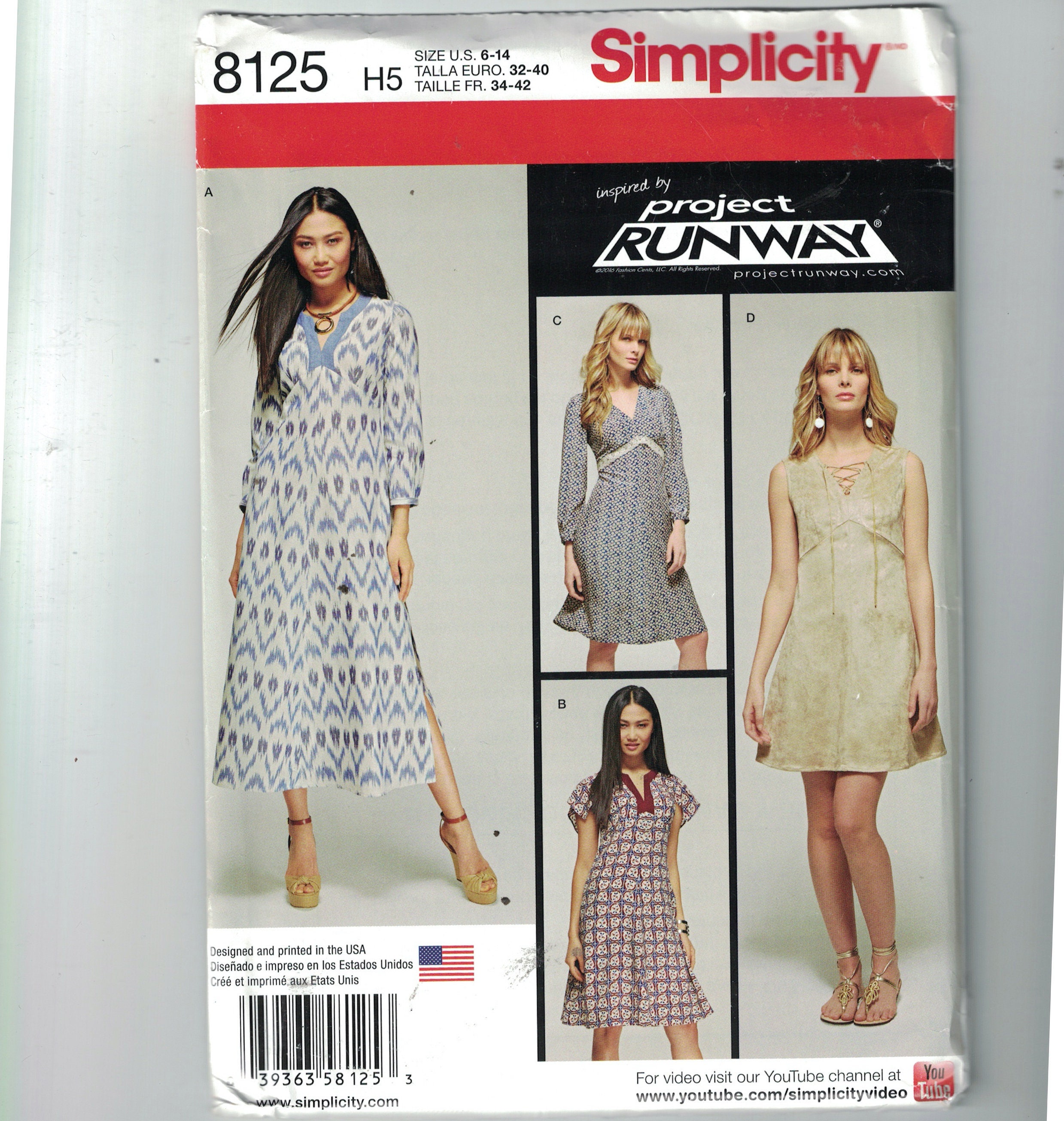 Misses Sewing Pattern Simplicity 8125 Project Runway Inspired Dress in ...
