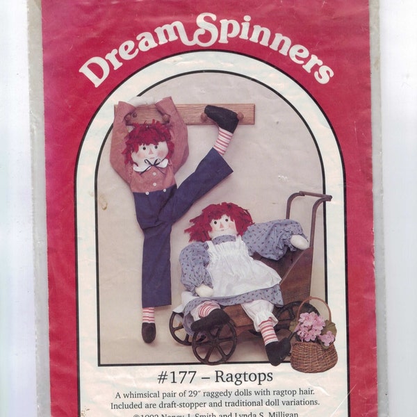 Craft Sewing Pattern Dream Spinners 177 Ragtops 29 Inch Rag Dolls Yarn Hair Draft Stopper  99