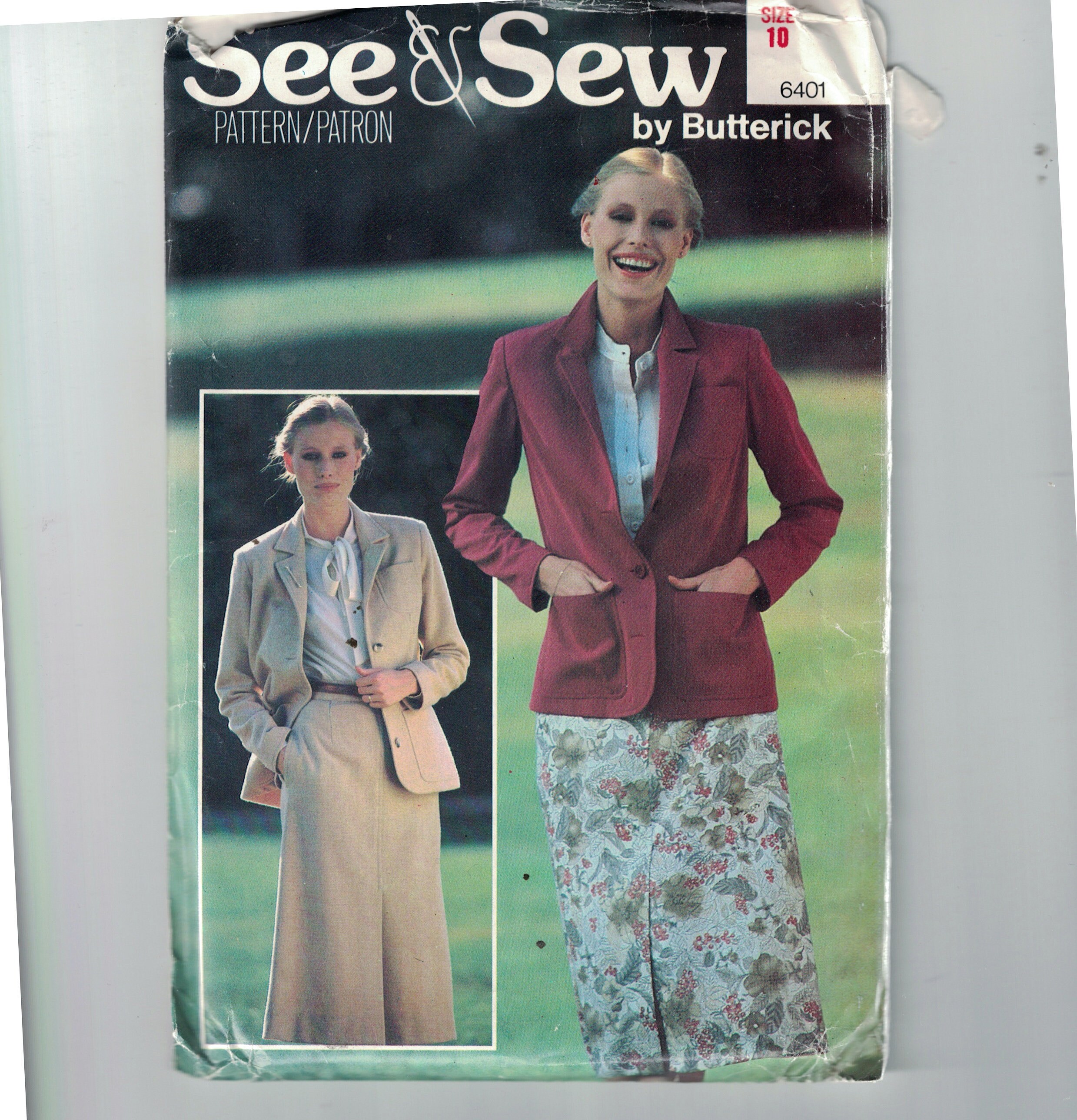 1980s Vintage Sewing Pattern Butterick See and Sew 6401 Misses Jacket ...